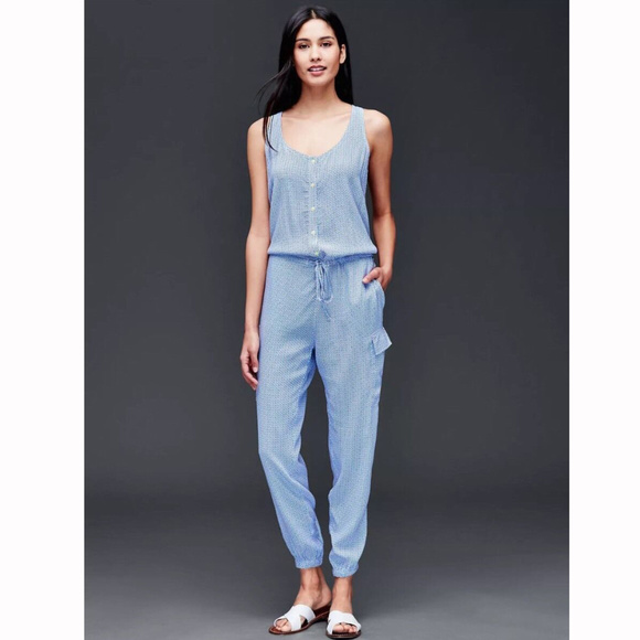 gap blue jumpsuit